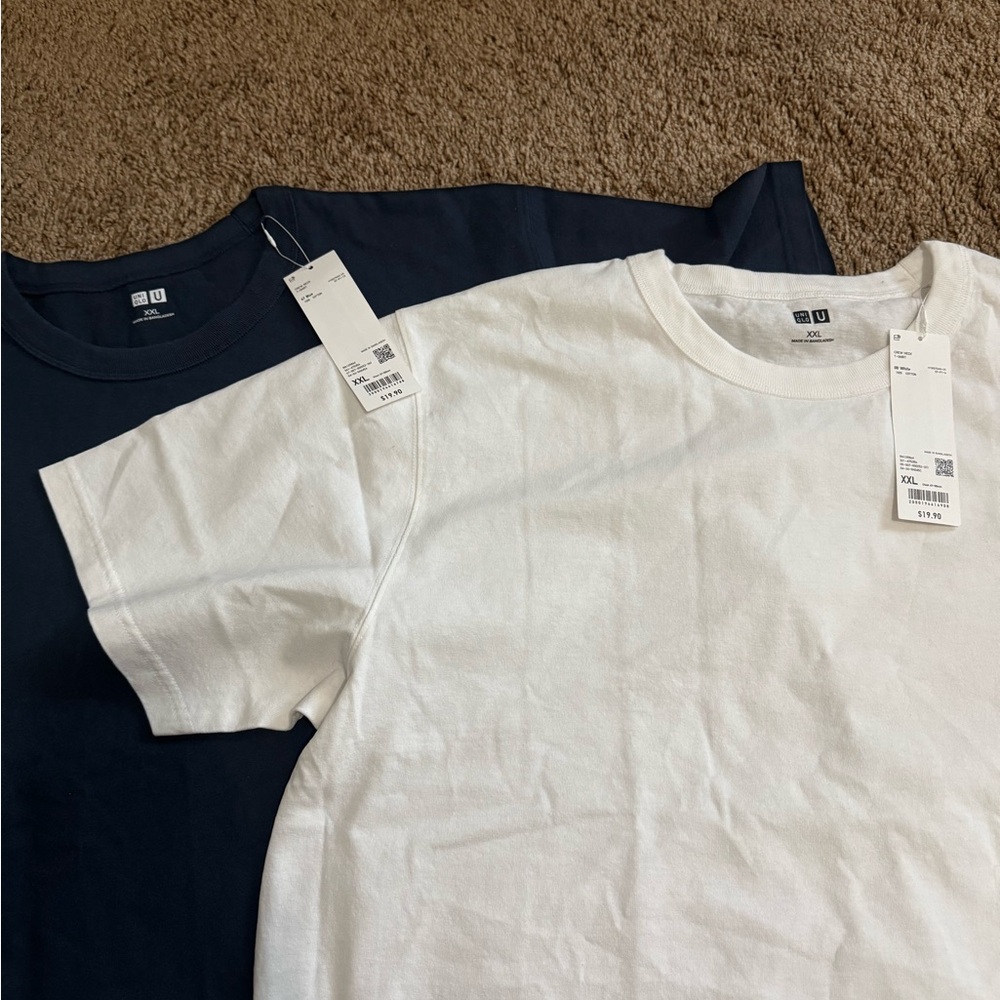 Uniqlo Navy and White T-Shirt Duo - Picture 2 of 3